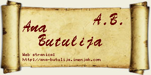Ana Butulija vizit kartica